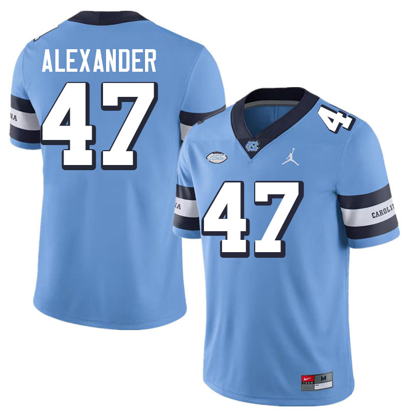 #47 Austin Alexander North Carolina Tar Heels College Football Jersey Stitched-Retro Blue #47 Austin Alexander North Carolina Tar Heels College Football Jersey Stitched-Retro Blue